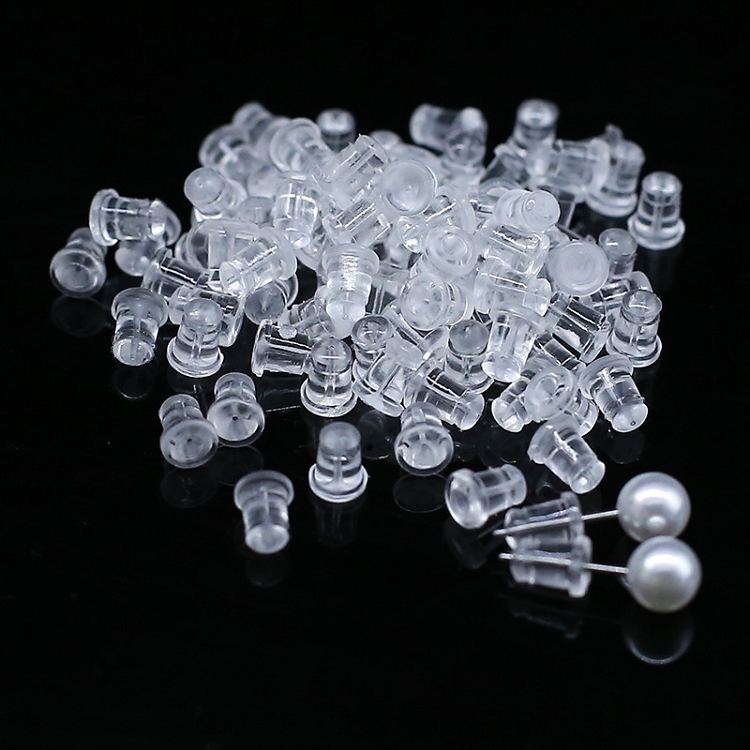 Diy jewelry earring accessories transparent imported preferred plastic anti slip anti drop earring plug USA earring plug